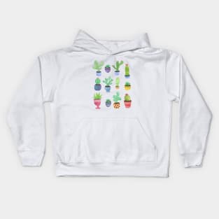 Cactus + Succulent Watercolor Kids Hoodie